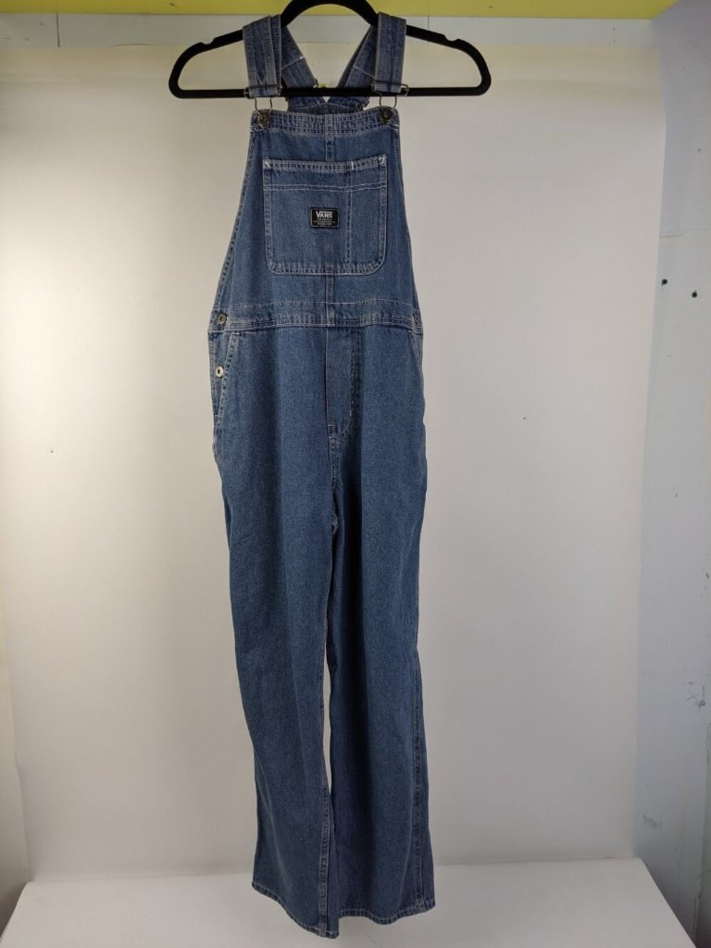 Vans Overalls Womens Small Blue Denim Bib Carpenter Workwear Adjustable Straps